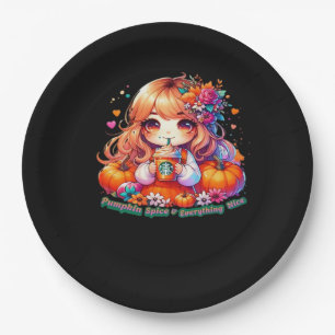 Cute Pumpkin Spice & Everything Nice Stickers And Paper Plate