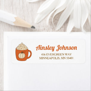 Cute Pumpkin Spice Latte Return Address