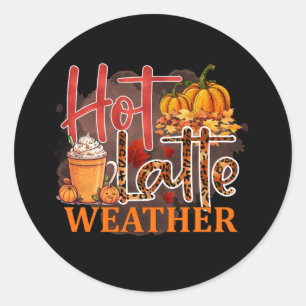 cute pumpkin spice latte weather vendors classic round sticker
