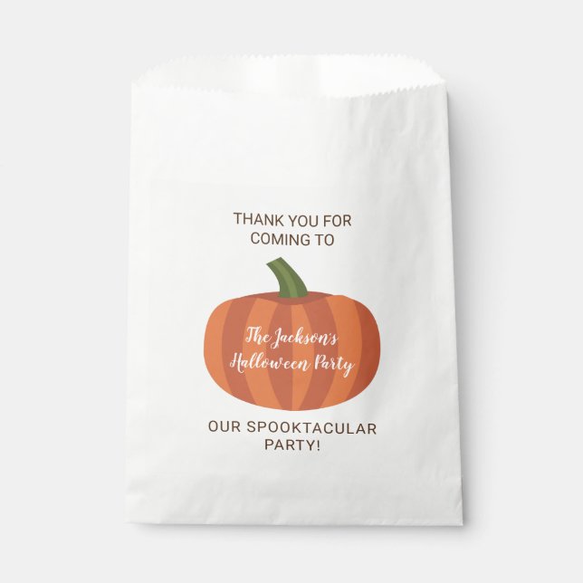 Cute Pumpkin Spooktacular Halloween Party Favour Bags (Front)