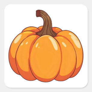 Cute Pumpkin Square Sticker