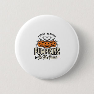 Cute Pumpkin Teacher Halloween Design_1 6 Cm Round Badge