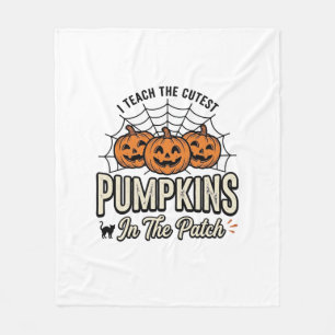 Cute Pumpkin Teacher Halloween Design_1 Fleece Blanket