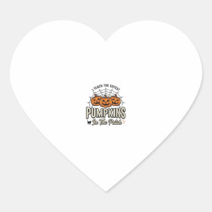 Cute Pumpkin Teacher Halloween Design_1 Heart Sticker