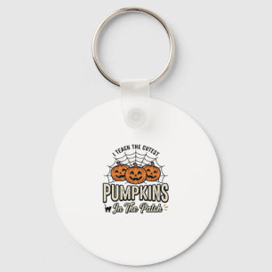 Cute Pumpkin Teacher Halloween Design_1 Key Ring