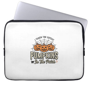 Cute Pumpkin Teacher Halloween Design_1 Laptop Sleeve