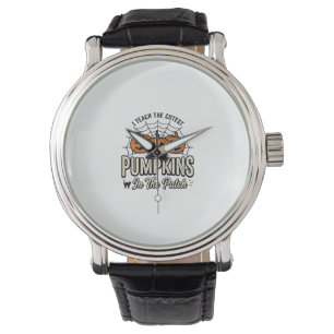 Cute Pumpkin Teacher Halloween Design_1 Watch