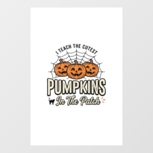 Cute Pumpkin Teacher Halloween Design_1 Window Cling