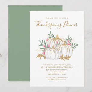 Cute Pumpkin Thanksgiving Dinner Invitation