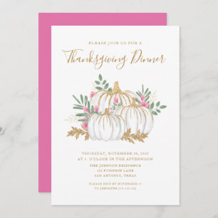 Cute Pumpkin Thanksgiving Dinner Invitation