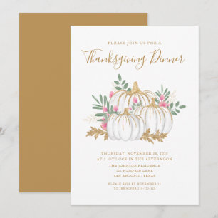 Cute Pumpkin Thanksgiving Dinner Invitation