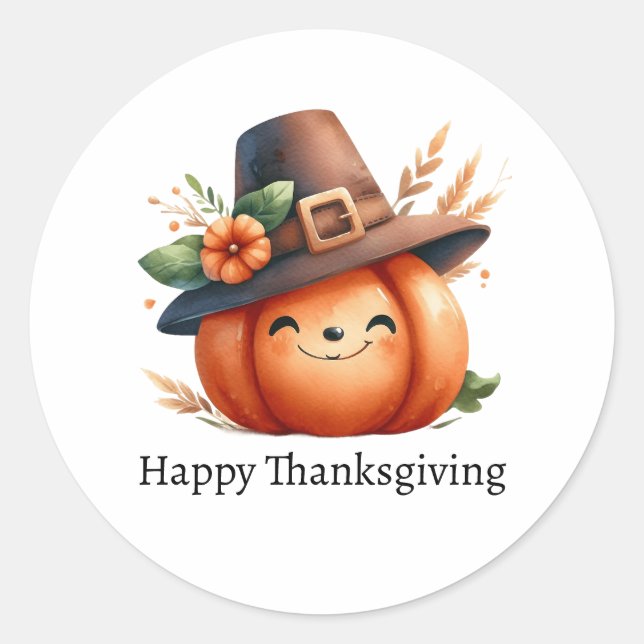 Cute Pumpkin Thanksgiving sticker (Front)