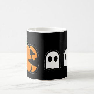 Cute Pumpkin & Three Ghosts Minimal Halloween  Coffee Mug