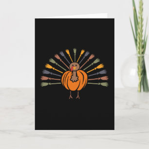 Cute Pumpkin Turkey Funny Thanksgiving Fall Lover Card