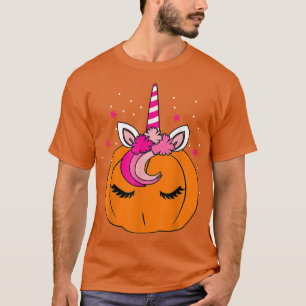 Cute Pumpkin Unicorn Face Costume Easy Halloween G T-Shirt
