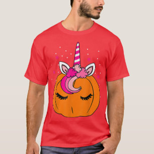Cute Pumpkin Unicorn Face Costume Easy Halloween G T-Shirt