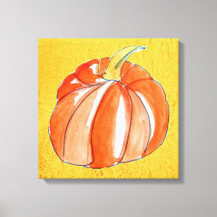 Cute Pumpkin vegetable Autumn fall Canvas Print