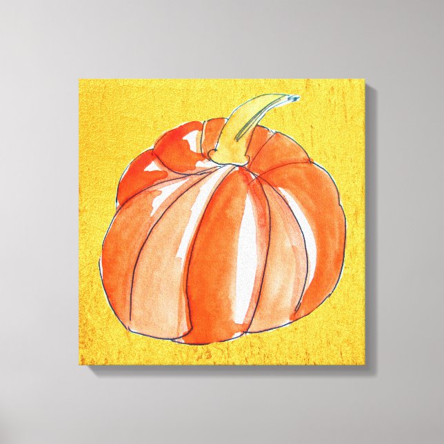 Cute Pumpkin vegetable Autumn fall Canvas Print (Front)