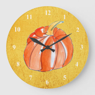 Cute Pumpkin vegetable Autumn fall Large Clock