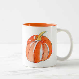 Cute Pumpkin vegetable Autumn fall Two-Tone Coffee Mug