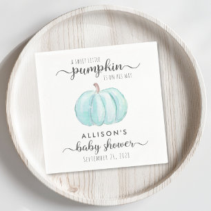 Cute Pumpkin Watercolor Baby Boy Shower Napkin