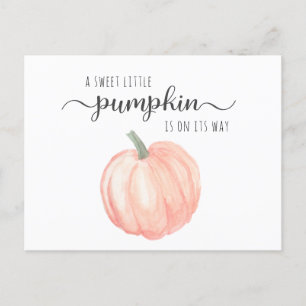 Cute Pumpkin Watercolor Baby Shower Invitation Postcard