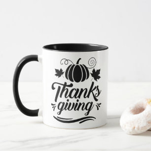 Cute Pumpkin with Text Thanksgiving Typography Mug