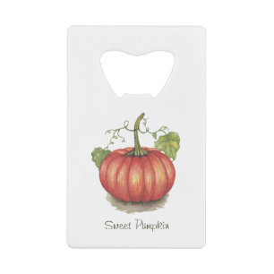 Cute Pumpkin With Vines In Watercolor