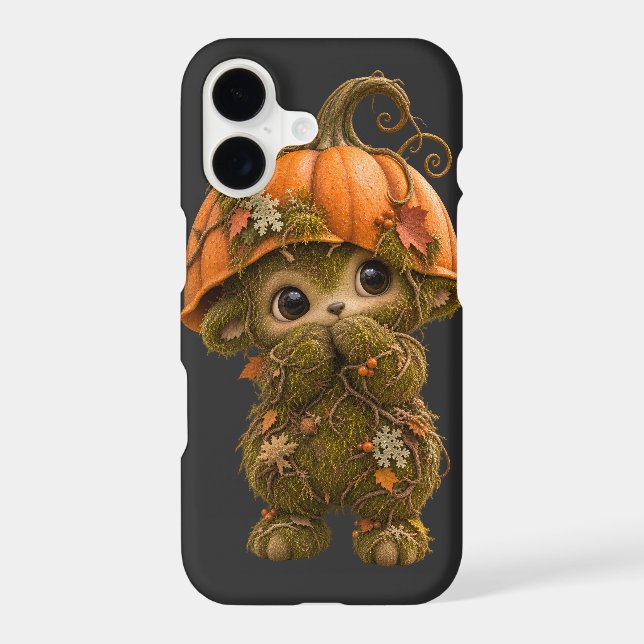Cute Pumpkin Woodland Creature iPhone 17 Case  (Back)