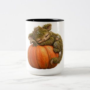 Cute Pumpkin Woodland Creature Mug