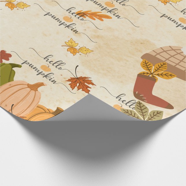 Cute Pumpkin Wrapping Paper (Corner)