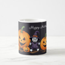 Cute Pumpkins and Little Scarecrow Halloween