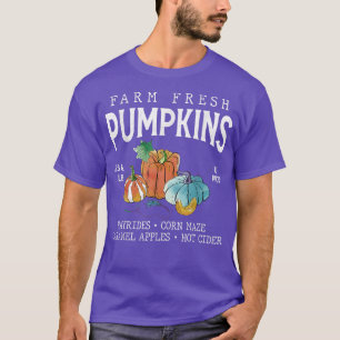 Cute Pumpkins Fall Vibes Autumn Farm Thanksgiving  T-Shirt