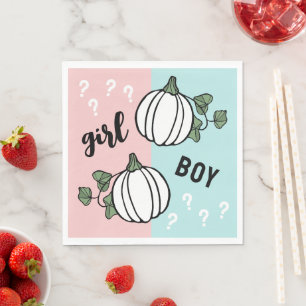 Cute Pumpkins Girl or Boy Gender Reveal Napkin