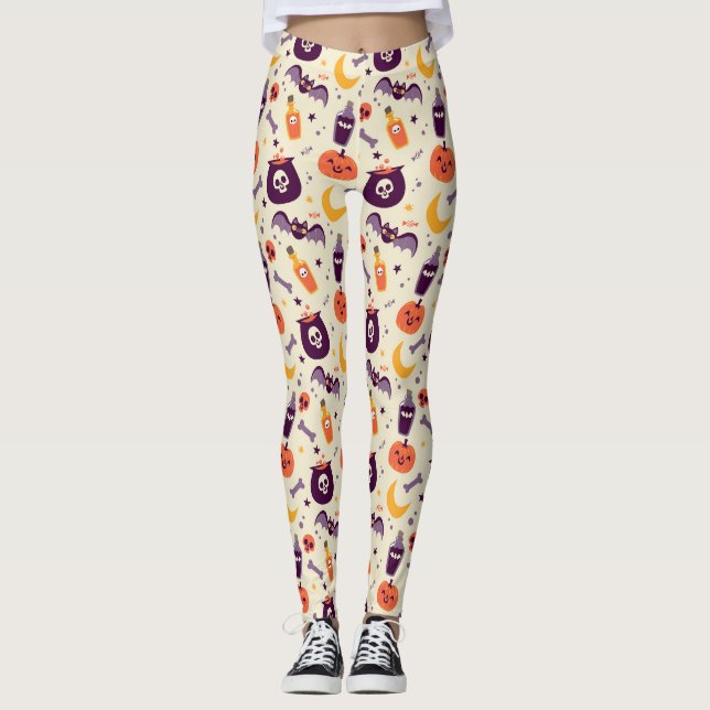 Cute Pumpkins Halloween Leggings (Front)