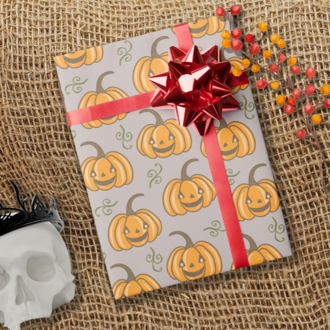 Cute pumpkins Pattern Halloween Wrapping Paper (Creator Uploaded)