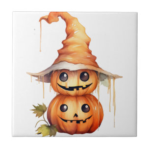 Cute Pumpkins Sticker Tile