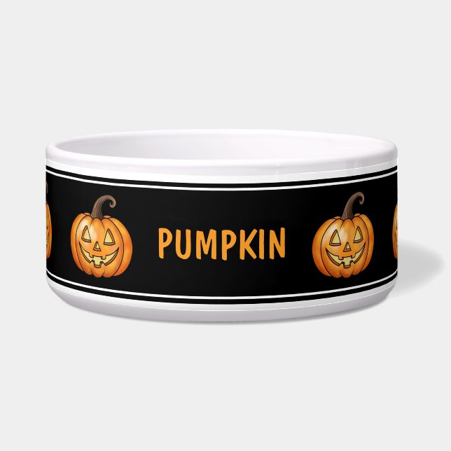 Cute Pumpkins With Faces And Name Halloween Black (Front)