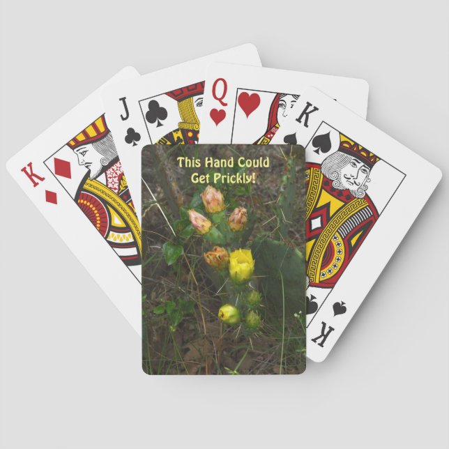 Cute Pun Cactus Nature Fun Playing Cards (Back)