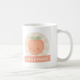 Cute Pun Life is a Peach Food Humour Mug