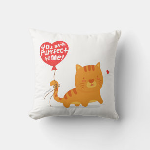 Cute Pun Love Humour Kitty Cat Cartoon Cushion