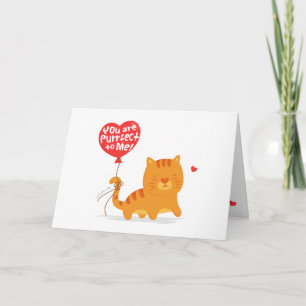 Cute Pun Love Humour Kitty Cat Cartoon Holiday Card