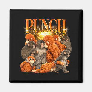 Cute Punch The Monkey Cuddling Stuffed Animal Magnet