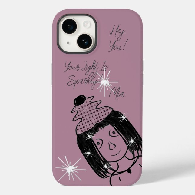 Cute Punk Cartoon Girl Sparkly Light Teen Kids Case-Mate iPhone Case (Back)