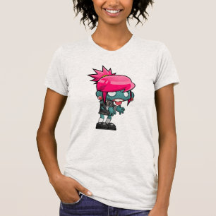 Cute Punk Rock Zombie Girl Illustration T-Shirt