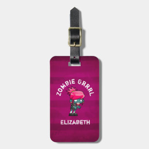 Cute Punk Rock Zombie Grrrl Luggage Tag