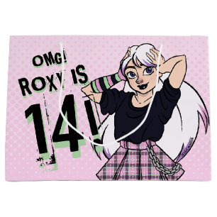 Cute Punk Teen Girl Name Pink 14th Birthday Large Gift Bag