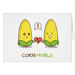 Cute Punny Compatible Corn Couple Gift Card