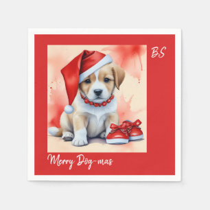 Cute pup in Disguise Festive christmas Napkin