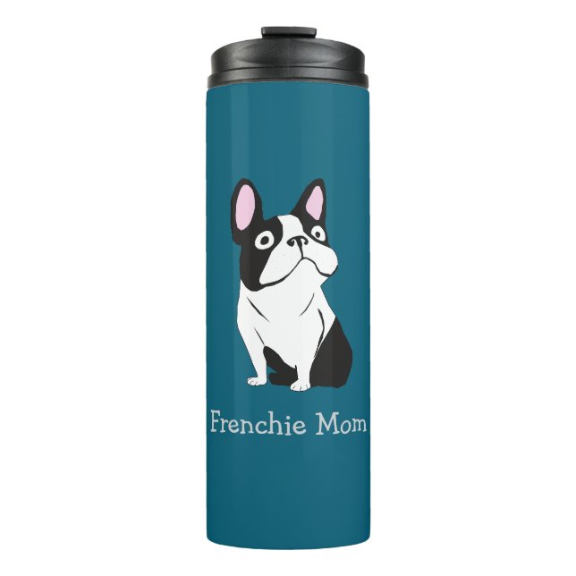 Cute Pup, medium dark blue Thermal Tumbler (Front)